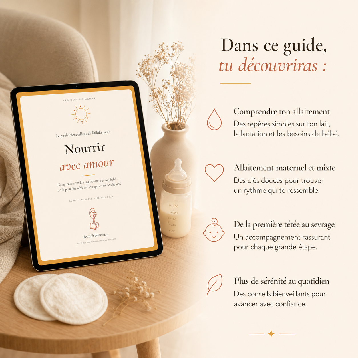 Présentation du guide numérique Nourrir avec amour sur l’allaitement, avec des conseils sur la lactation, le lait maternel et le sevrage