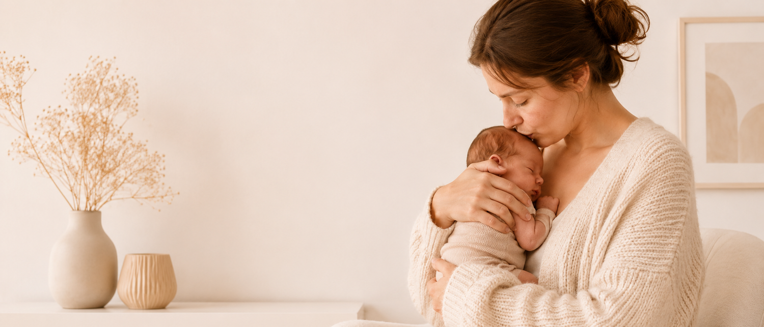Moment doux entre une maman et son bébé